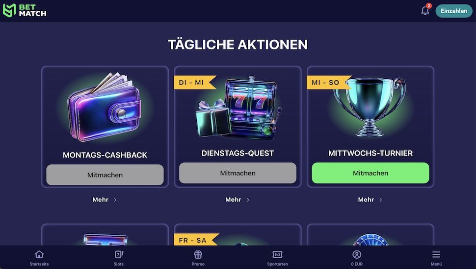 Betmatch de bonus page