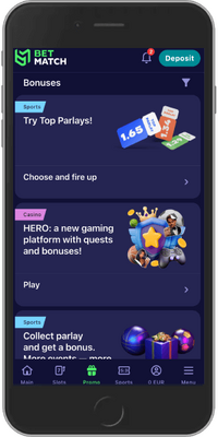 Betmatch bonus in application