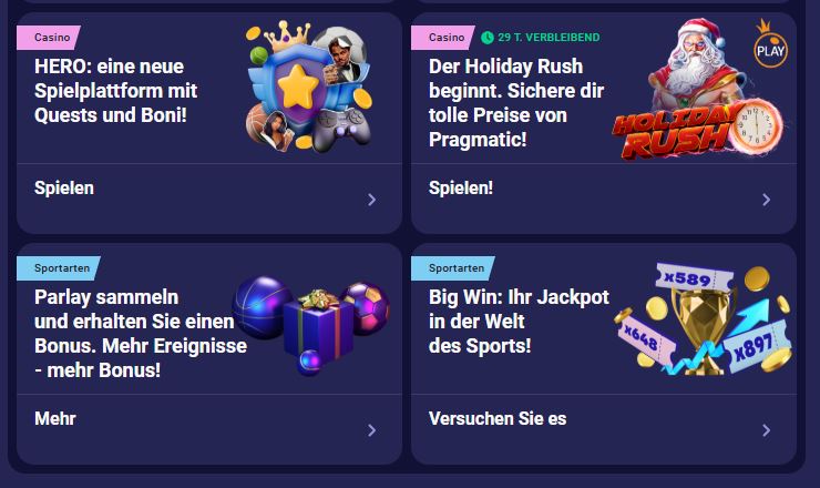 Betmatch de bonus menu